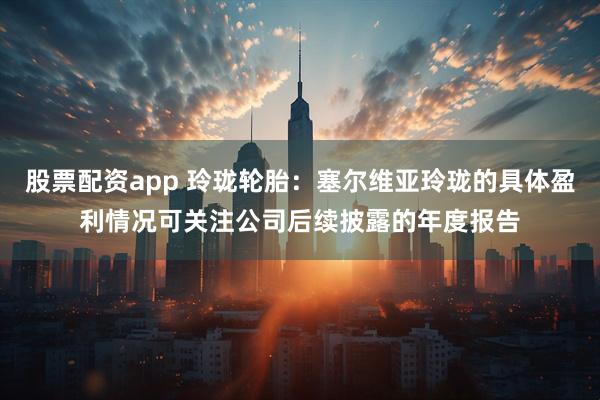 股票配资app 玲珑轮胎：塞尔维亚玲珑的具体盈利情况可关注公司后续披露的年度报告